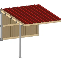 Extension abri prairie SP 3,09x,18 m bardage/bac acier bdx