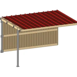 Extension abri prairie SP 4,09x3,18 m bardage/bac acier bdx