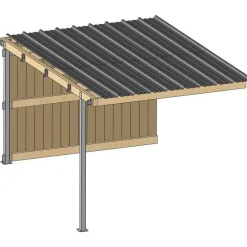 Extension abri prairie SP 3,09x4,18 m bardage/bac acier gris