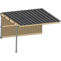 Extension abri prairie SP 4,09x,18 m clin/bac acier gris
