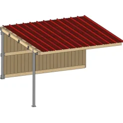 Extension abri prairie SP 4,09x,18 m clin/bac acier bdx