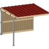 Extension abri prairie SP 3,09x3,18 m clin/bac acier bdx