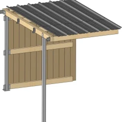 Extension abri prairie SP 2,20x3,18 m clin/bac acier gris
