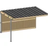 Extension abri prairie SP 4,09x3,18 m planche/bac acier gris