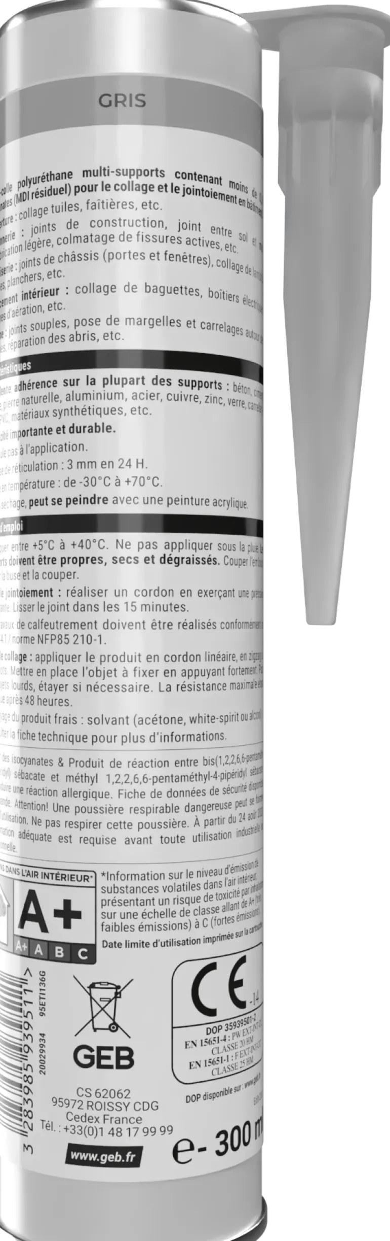 Exthane colle joint 300 ml gris
