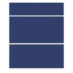 Façade Otta stratifié bleu nuit 16mm 713x600mm 3 tiroirs