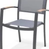 Fauteuil de jardin Rosa empilable alu gris anthracite