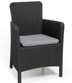 Fauteuil extérieur gris avec coussin TRENTON