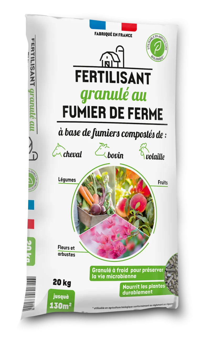 Fertilisant granulé au fumier de ferme 20 kg