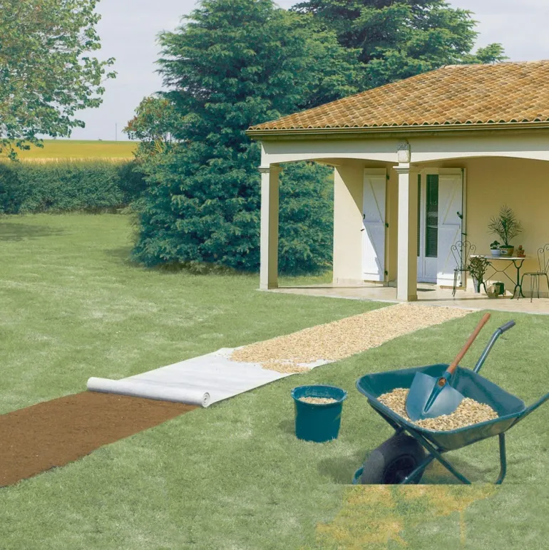 Feutre polyester allées et terrasses GEOTEX gris 1x25m