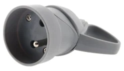 Fiche femelle 16A anneau gris sécu NF
