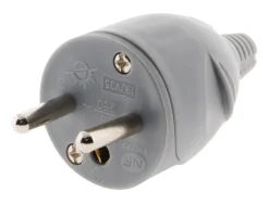 Fiche mâle 16A gris NF