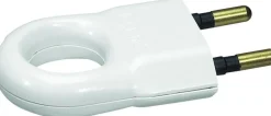 Fiche 2 pôles 6A anneau plastique blanc