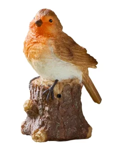 Figurine solaire oiseau chantant