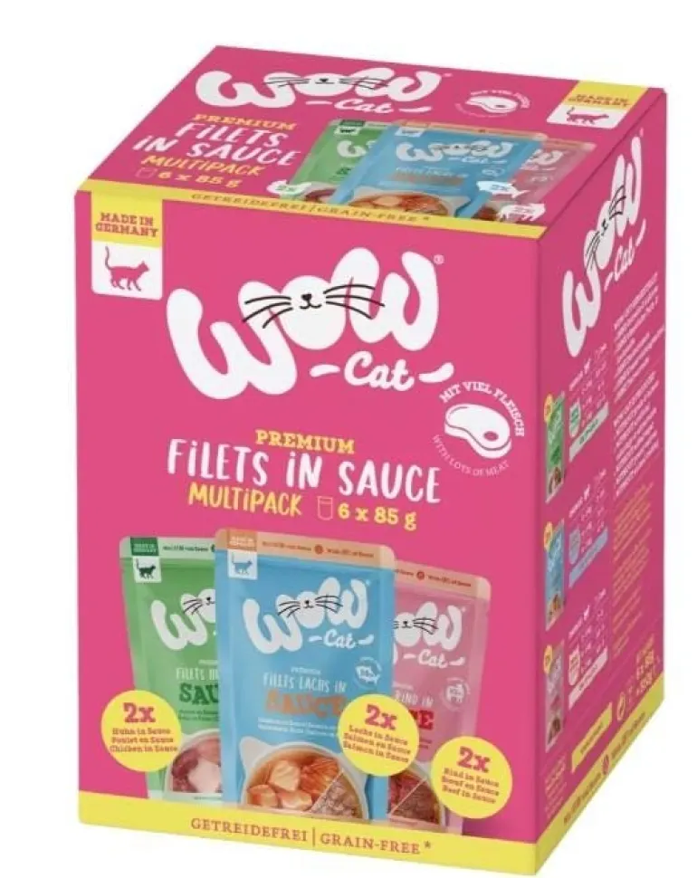 Filet en sauce pour chat Wow Adult multipack 6x85g