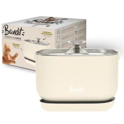 Fontaine à eau sans fil pour chat 2,5L Crème BANDIT