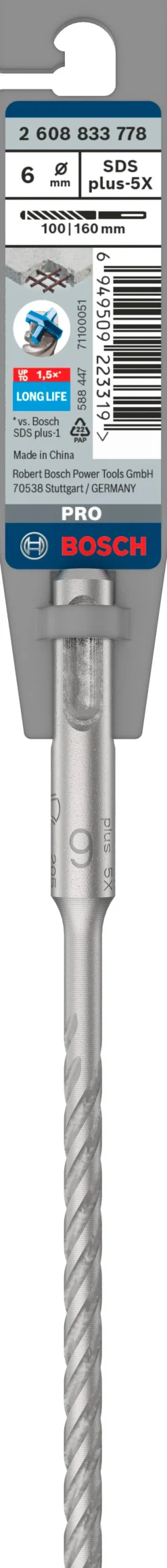 Foret béton PRO SDS plus-5X, 6 x 100 x 160 mm BOSCH PRO