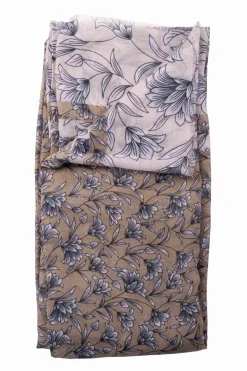 Foulard beige fleuri