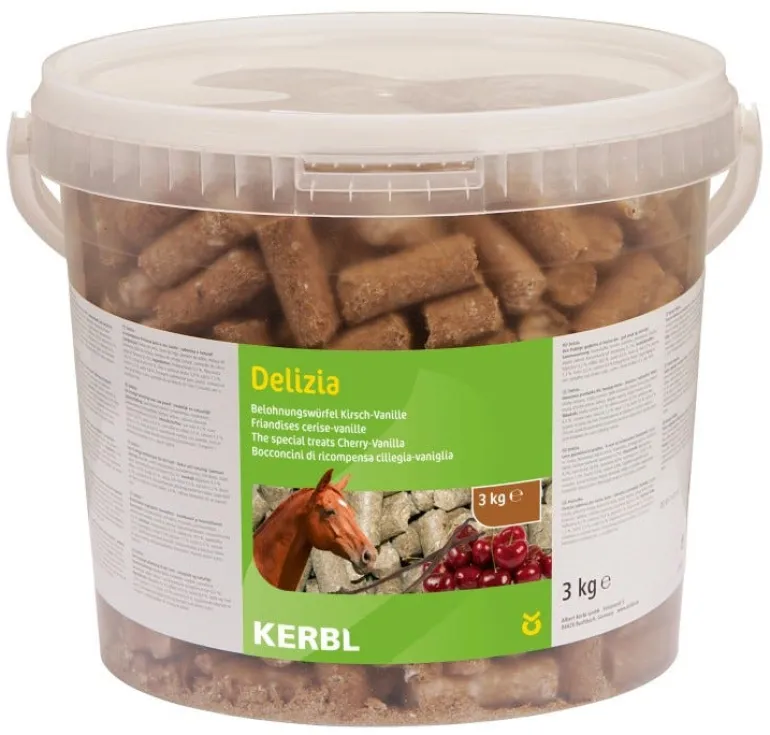 Friandises Delizia pour chevaux 3kg vanille cerise
