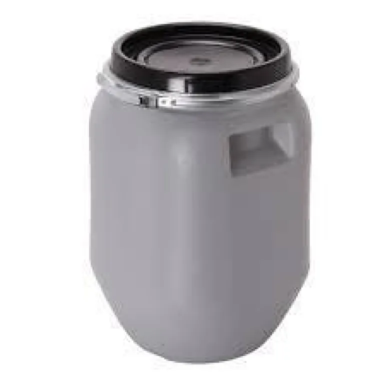 Fût à ouverture totale avec cerclage 25L gris