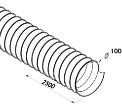 Gaine flexible en PVC grise Ø100mm x 5m