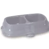 Gamelle double plastique antidérapant gris 2x200 ml