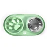 Gamelle double Slow Food en inox et silicone vert
