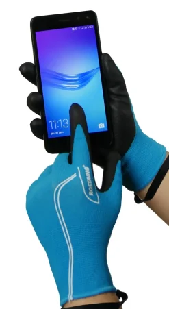 Gants de jardinage/bricolage tactile pour ado Maxteen bleu