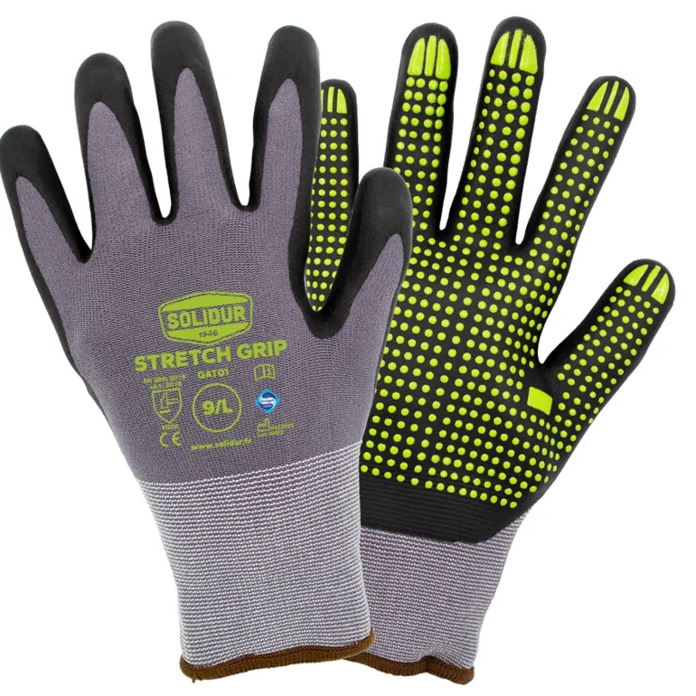 Gants de protection stretch grip gris - T9 (x12)
