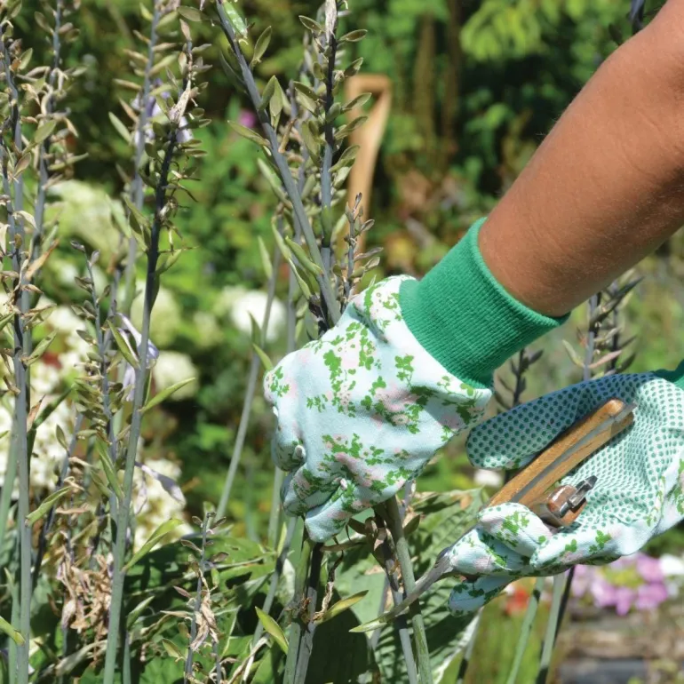 Gants de jardin motif roses - Vendu à la paire