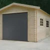 Garage Trad. en bois blanc à porte sectionnelle 18,19 m²