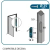 Gâche centrale à encastrer pour crémones Decena 84x18x9mm