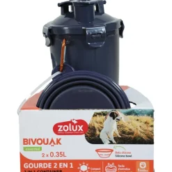 Gourde 2 en 1 Bivouak bleu ZOLUX