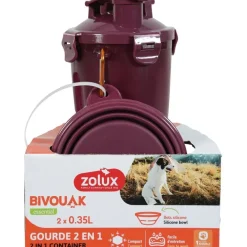 Gourde 2 en 1 Bivouak rouge ZOLUX