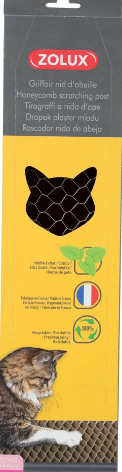 Griffoir nid d'abeille + Catnip en carton H.45 cm ZOLUX