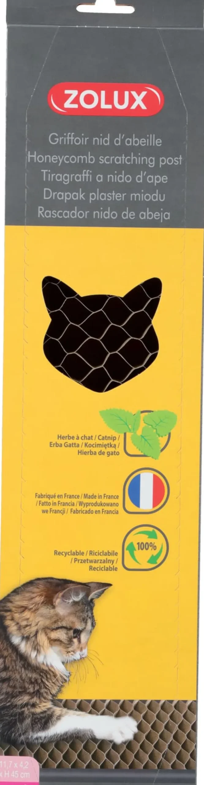Griffoir nid d'abeille + Catnip en carton H.45 cm ZOLUX