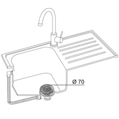 Grille anti-déchets chromée Ø70 mm WIRQUIN