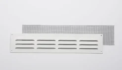 Grille en alu 0,8 mm anti-moutique blanc 5x25 cm.