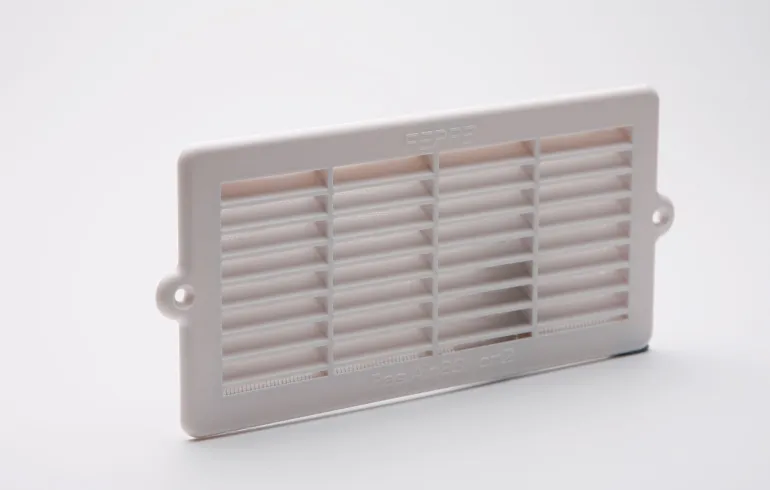 Grille à encastrer ABS + moustiquaire blanc 7.8x17.9 cm