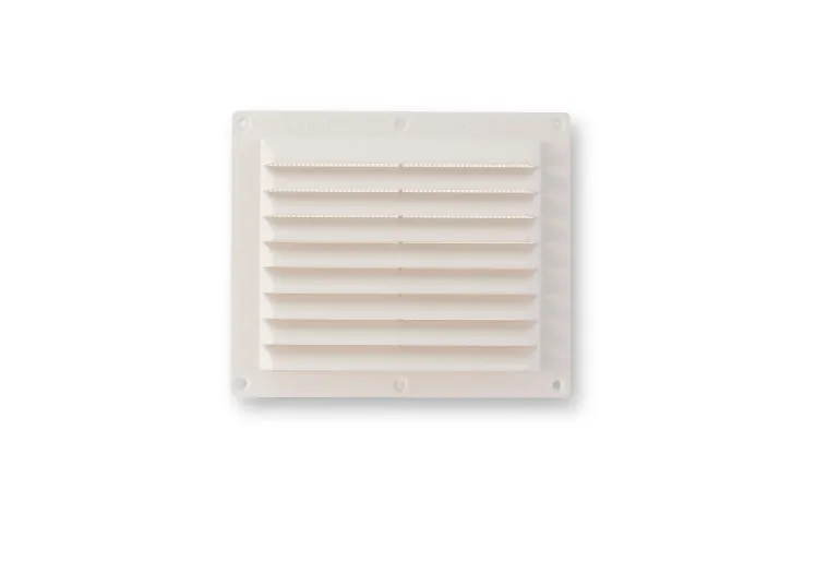 Grille à visser en ABS + anti-moustique blanc 14.6x17.5 cm