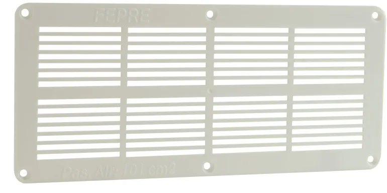 Grille à visser en ABS blanc 11x25.5 cm