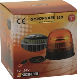 Gyrophare LED double flash base magnétique
