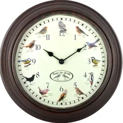 Horloge musicale chants oiseaux ronde Ø30cm