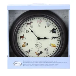 Horloge musicale sons des animaux de la ferme ronde Ø30cm