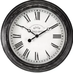 Horloge Biarritz style ancien ronde Ø30 cm noir