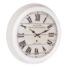 Horloge scottish ronde Ø47cm blanc