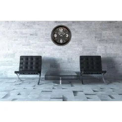 Horloge vintage ronde Ø47cm noir