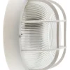 Hublot rond blanc socle plastique grille de protection 60W