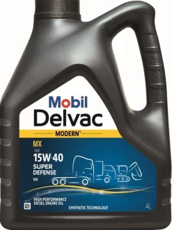 Huile moteur Mobil Delvac Modern 15W40 Super Defense V4 4L