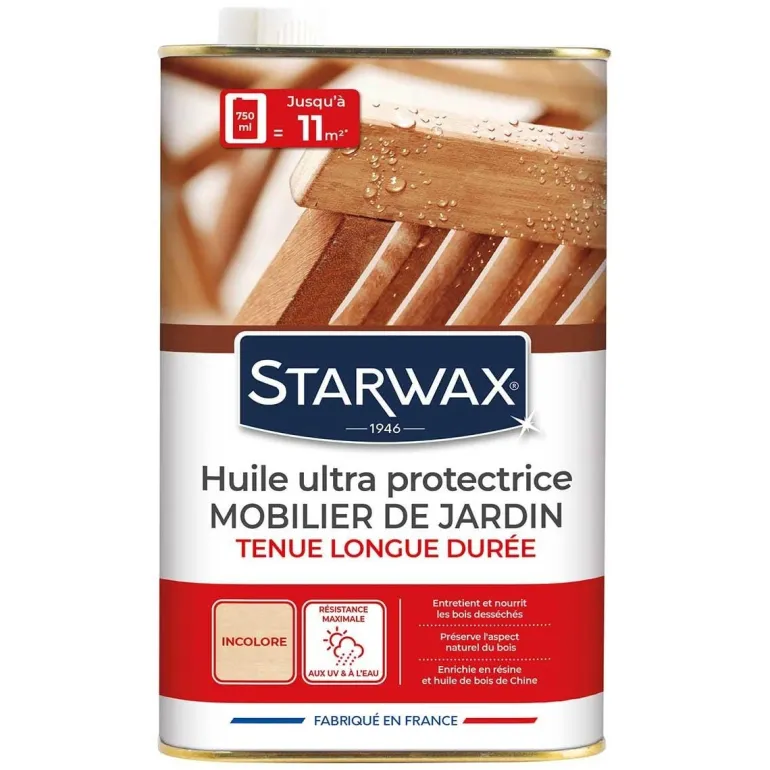 Huile ultra protectrice mobilier de jardin incolore 750ml